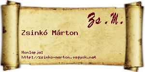 Zsinkó Márton névjegykártya
