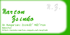 marton zsinko business card